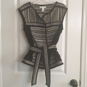 H&M Fringe Vest w/ Belt